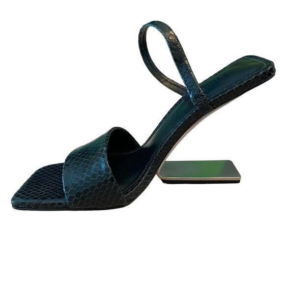 Cult Gaia Rene Cutout Sculpted Illusion Heel Sandal Square Toe Leather Size 35.5 - Picture 4 of 13